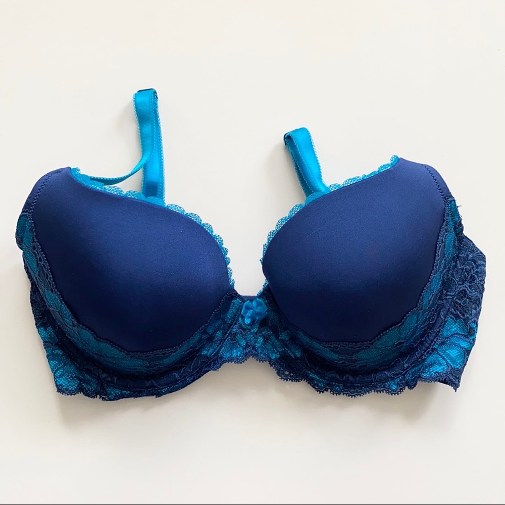 Adore Me Blue Lace Bra - 32DDD